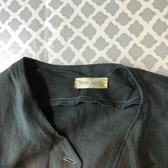 NWOT Krista Larson Flax Linen Dress One Size - Picture 7 of 8